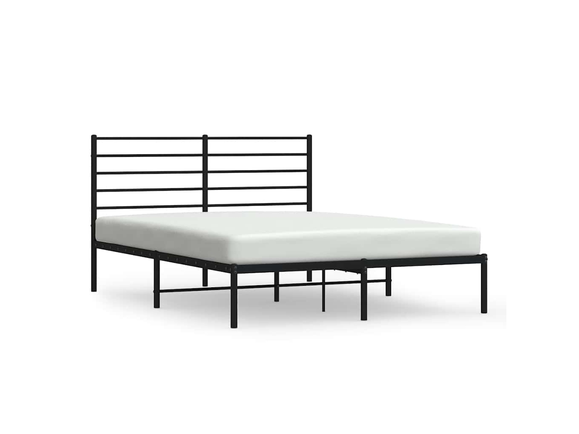 Estrutura de Cama com Cabeceira 140x200 cm Metal Preto MAISON EXCLUSIVE