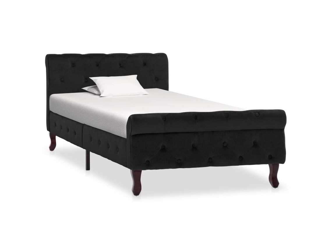 Vidaxl Estrutura De Cama 90x200 Cm Veludo Preto
