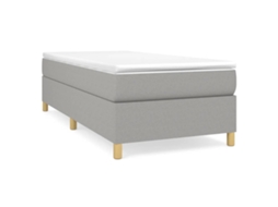 Estrutura de Cama com Molas Tecido Cinzento Claro MAISON EXCLUSIVE (90x190 cm)