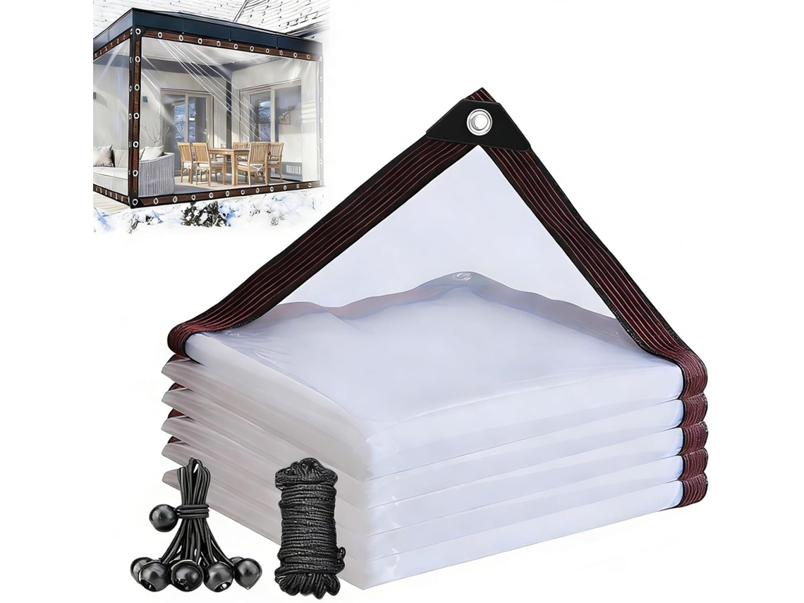 Clear Tarp Waterproof Tarps, Heavy Duty Plastic Tarp With Grommets, Vinyl Tarps Transparent Tarpaulin For Winter Outdoor