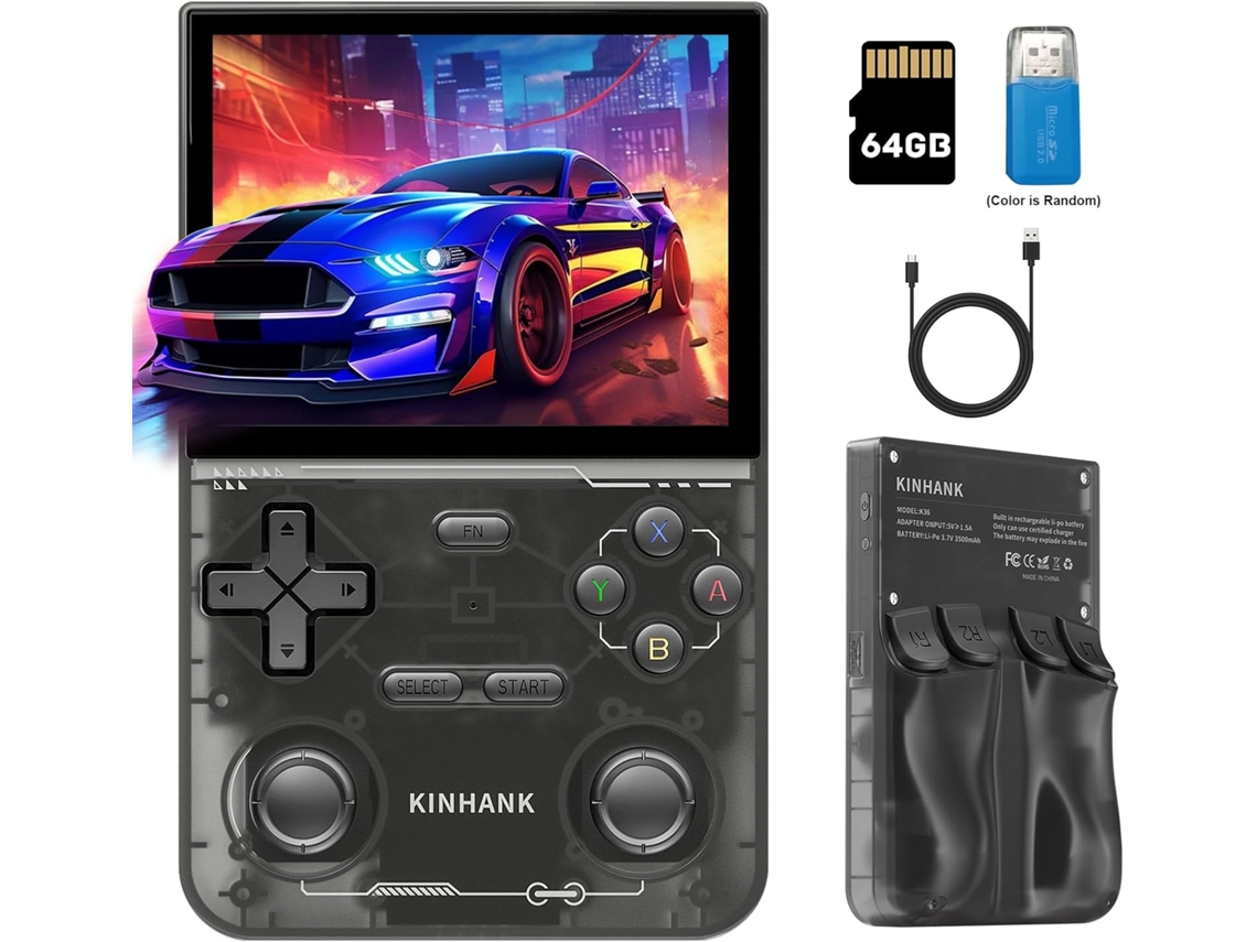 Console Portátil Retrô com Mais de 9.000 Títulos Clássicos, 64gb AQUAFORGE