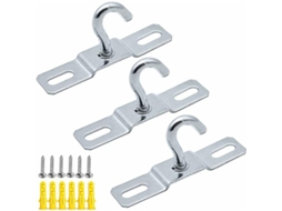 3 Peças De Base De Gancho De Teto Para Lâmpadas De Cristal Com Parafusos E Tampões De Borracha Placas De Ferro Galvanizado Resistente 77mm