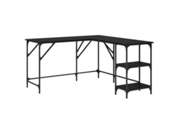 Conjunto 1 Mesa Em L Vidaxl Preto Derivados De Madeira (139 X 139 X 75 Cm)