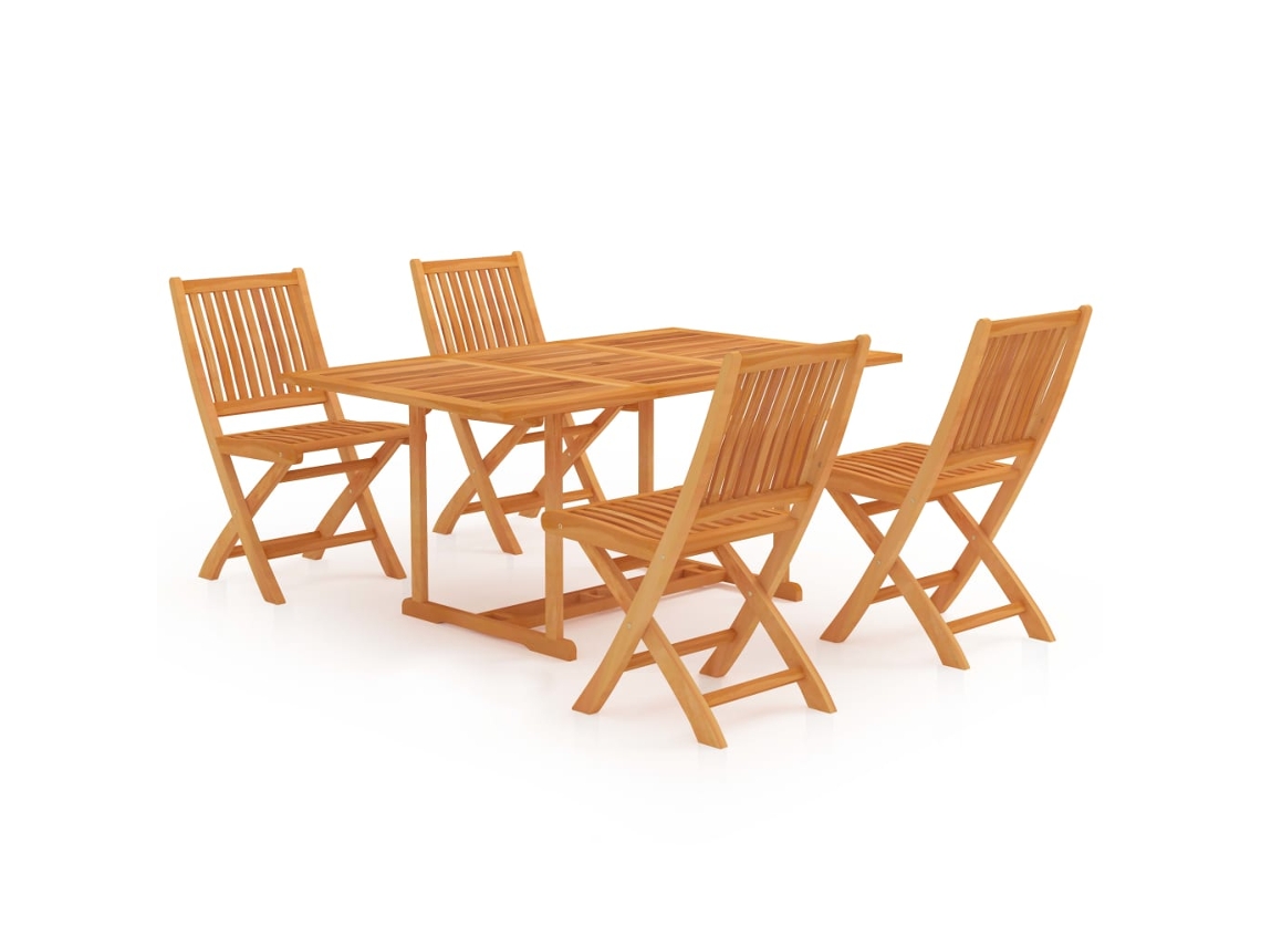 Conjunto de Jantar de 5 para Jardim Madeira de Teca Maciça MAISON EXCLUSIVE
