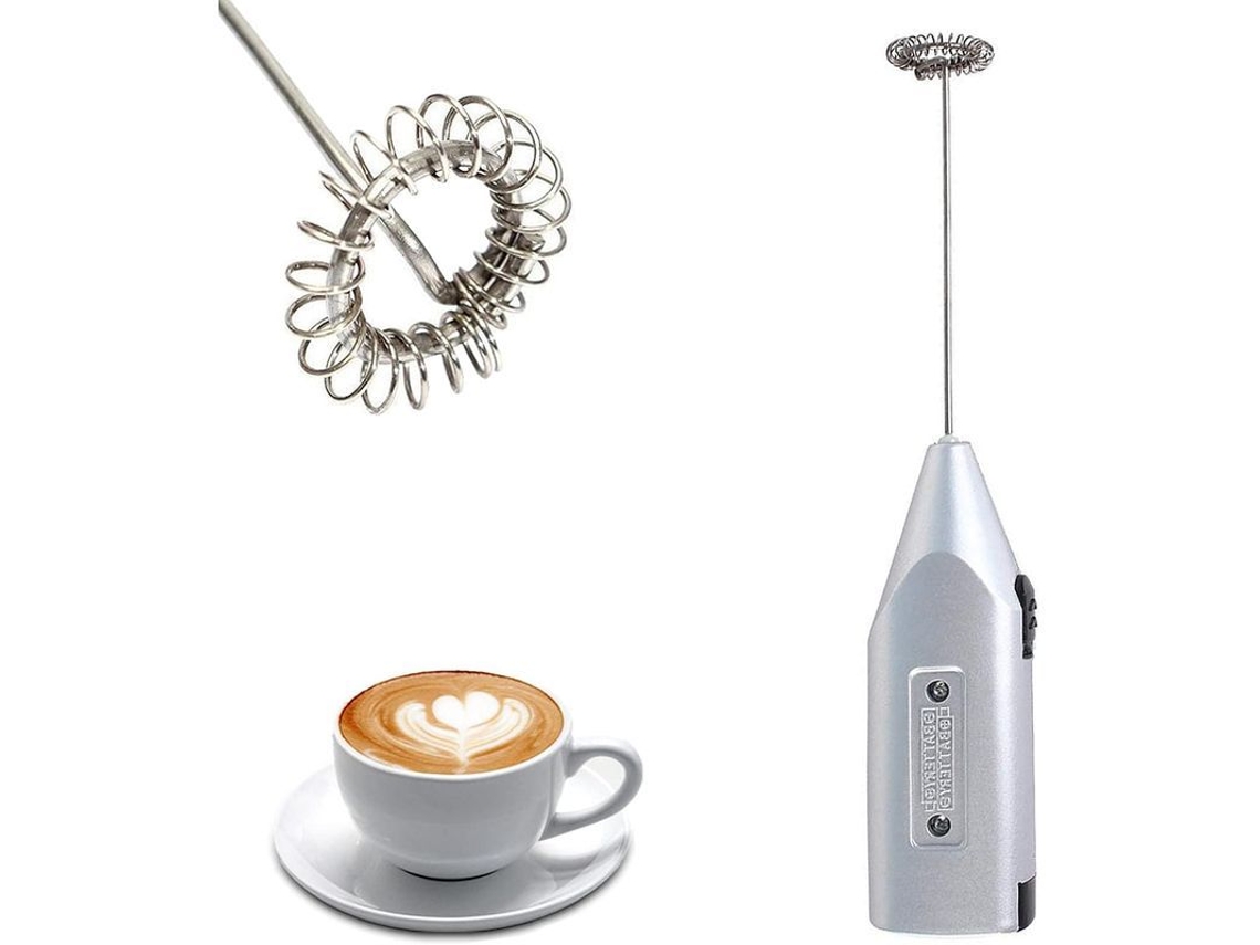 Batidora Eléctrica De Mão Para Café Com Espuma Aço Inoxidável Mini Batidor De Ovos Multifuncional