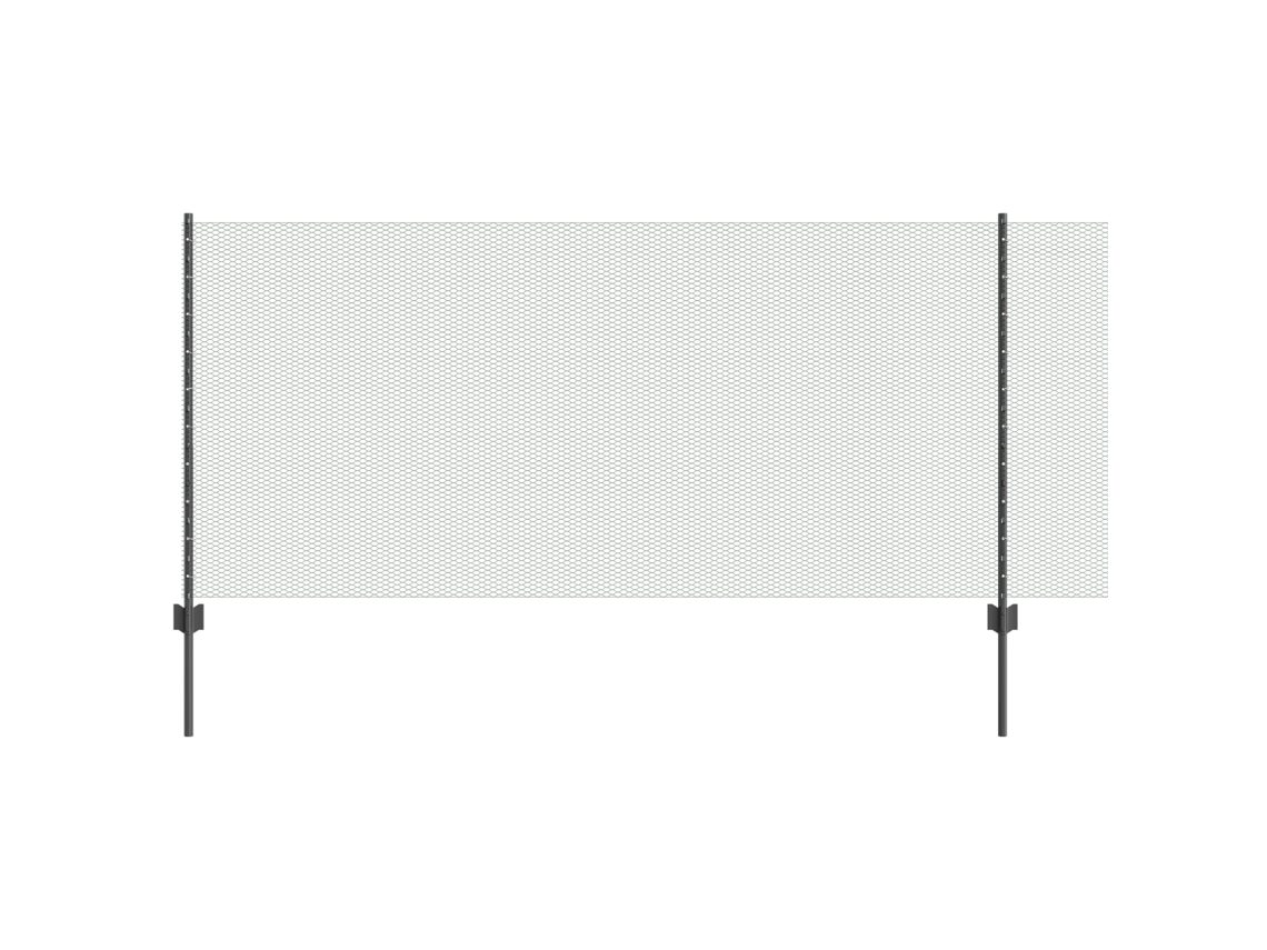 Conjunto 1 Painel De Cerca Vidaxl Cinzento Aço (10 X 1 M)