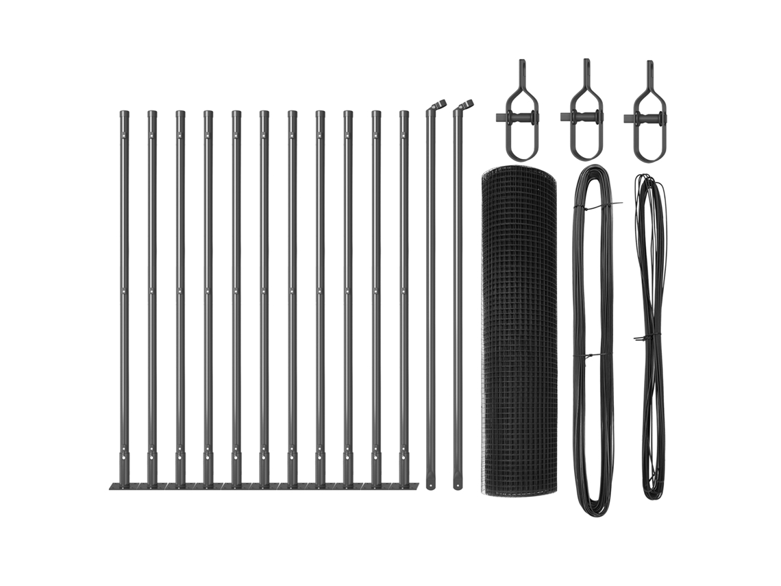 Conjunto 1 Poste De Cerca Vidaxl Cinzento Aço (25 X 0,6 M)