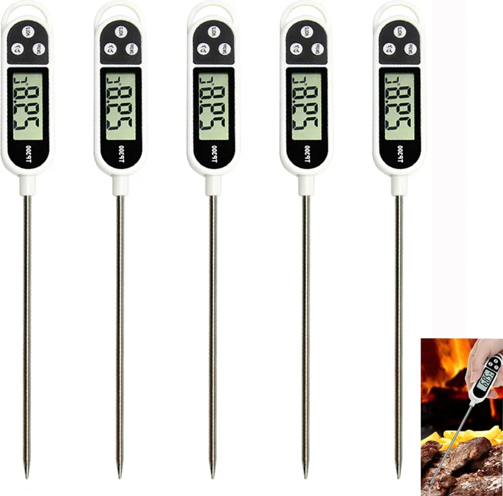 Conjunto De 5 Termômetros Digitais, Termômetro Para Assados, Carnes, Lcd Churrasco. Aquaforge