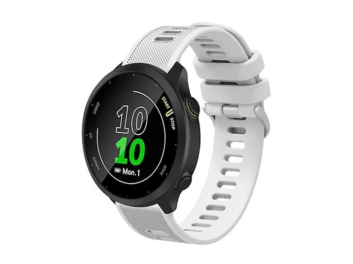 Lurelia Pulseira De Silicone 20 Mm, Compatível Com Garmin Forerunner 55, Cor Branca, Acabamento Moderno
