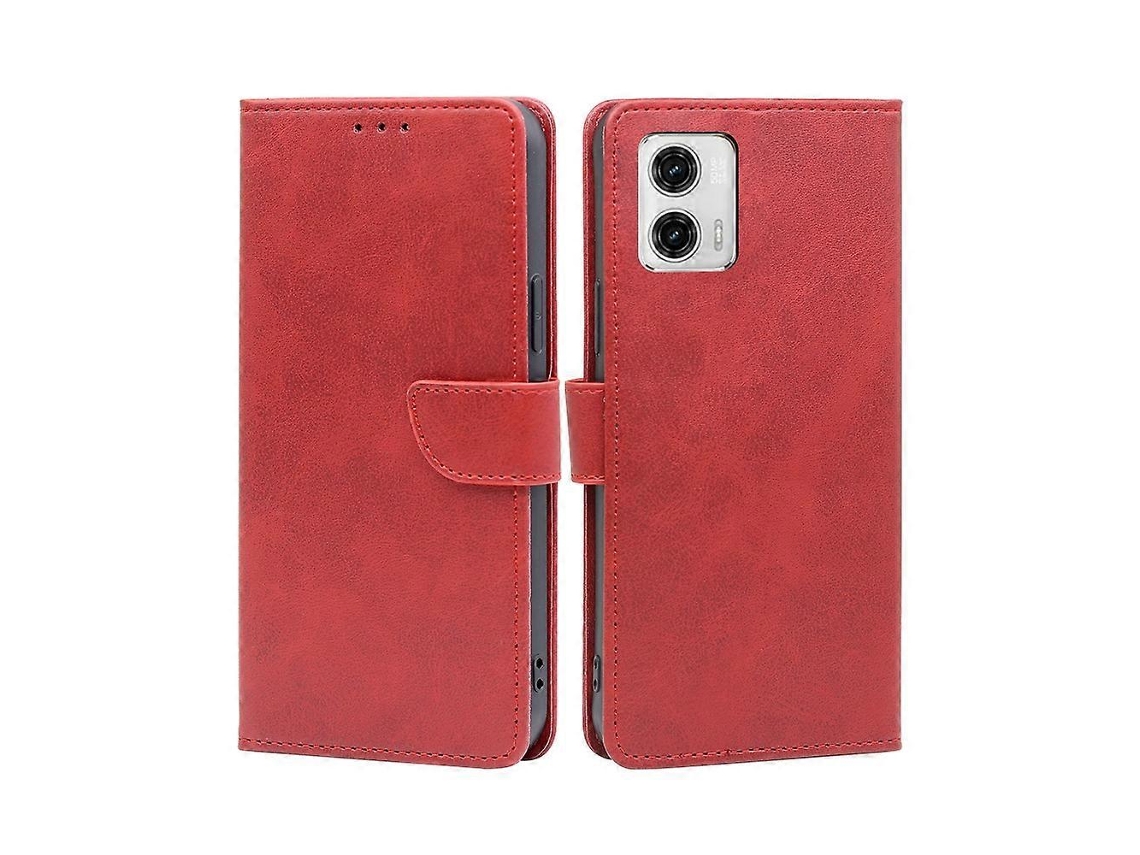 Capa De Celular Motorola Moto G73 5g Em Couro Texturizado Com Fivela E Aba.