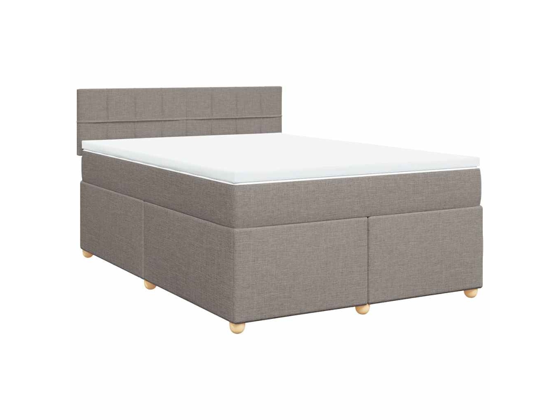 Box Spring Bed, Box Spring Beds Vidaxl Cinzento-acastanhado Tecido (140 X 190 Cm)