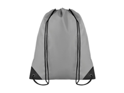 Sacola com Cordão Midocean Shopop em Poliéster 190t, Tamanho Único, Cinza BRILVIBERA