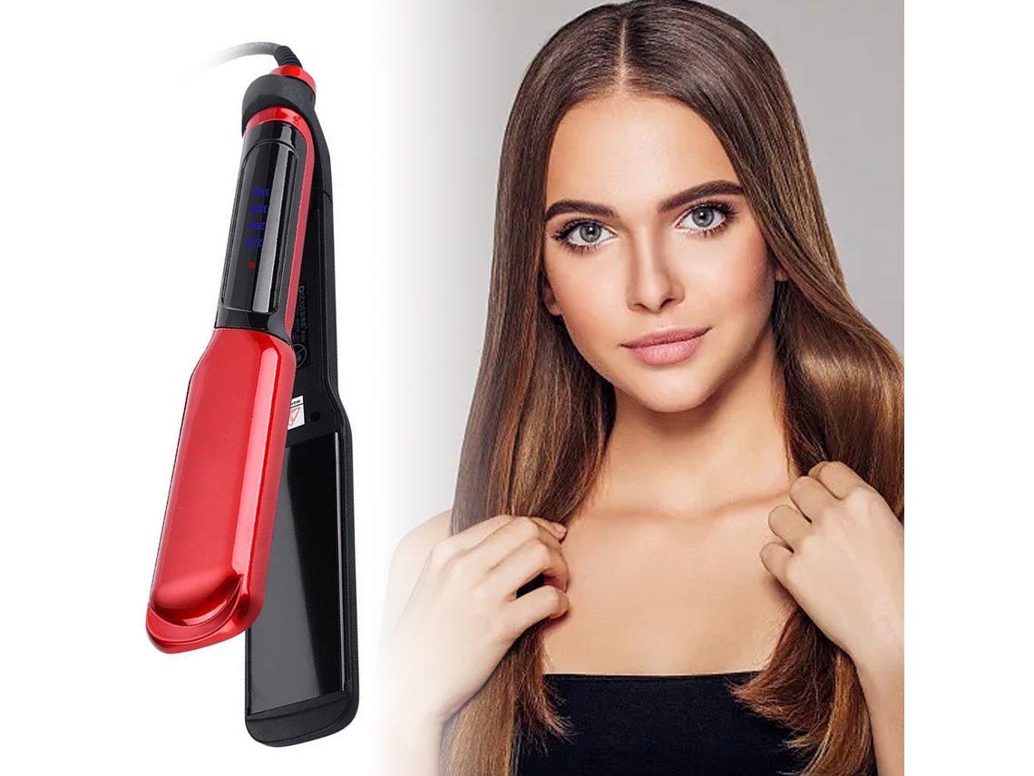 Modelador E Alisador De Cabelo Cerâmica 2 Em 1, 110-240v