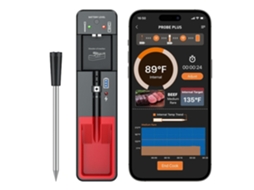 Termômetro De Carne Sem Fio, Digital Para Alimentos, Ideal Cozinhar E Grelhar, Com Alcance 110 Metros Via Bluetooth. Aquaforge (360 Pés)