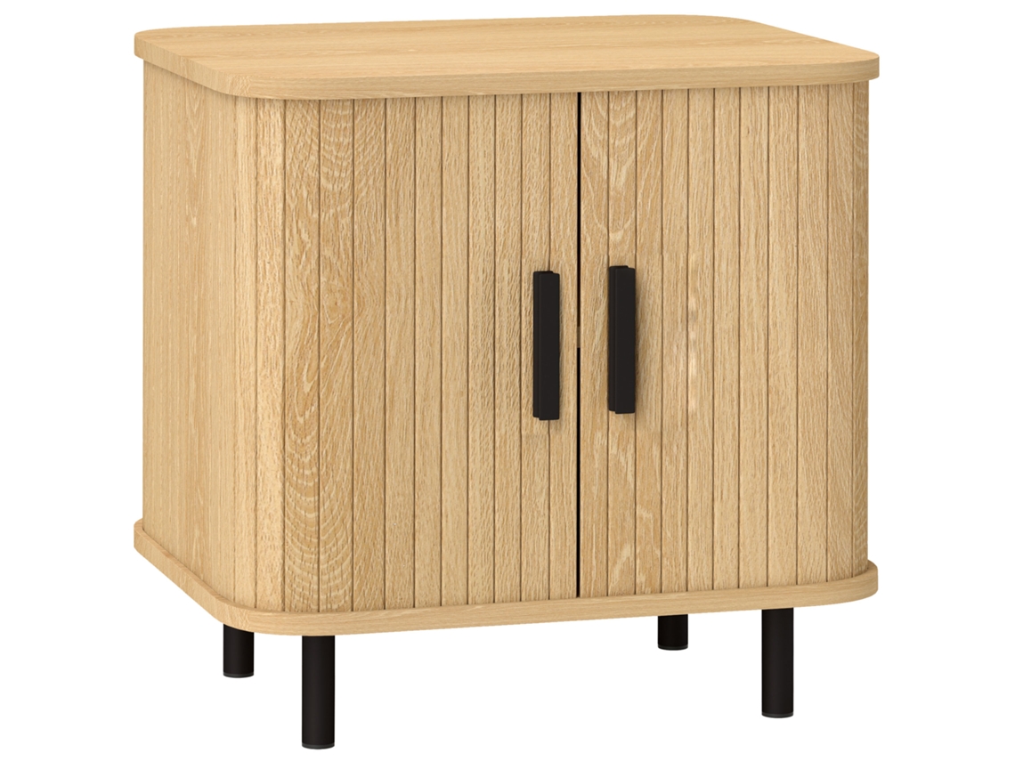 Mesa de Cabeceira com Portas de Correr e Prateleiras Madeira 48x40x48 Cm S/MARCA