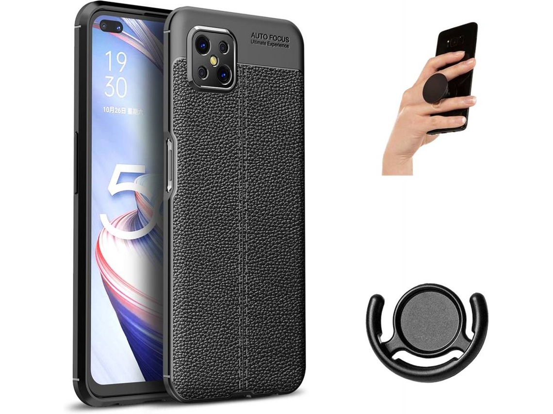 Capa, Suporte e Popsocket Oppo Reno4Z 5G Rugged Leather Preto