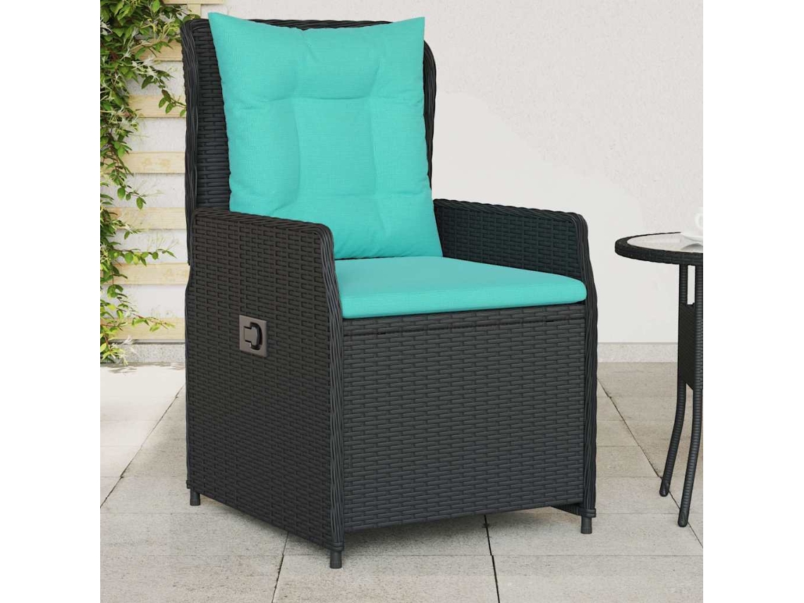 Vidaxl Conjunto De 2 Cadeiras De Jardim Reclináveis Em Rattan Sintético Preto