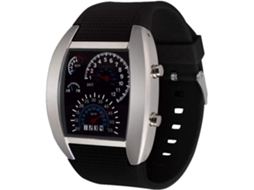 Masculino Feminino Branco Azul Led Luz Preta Borracha Rpm Turbo Flash Relógio Digital