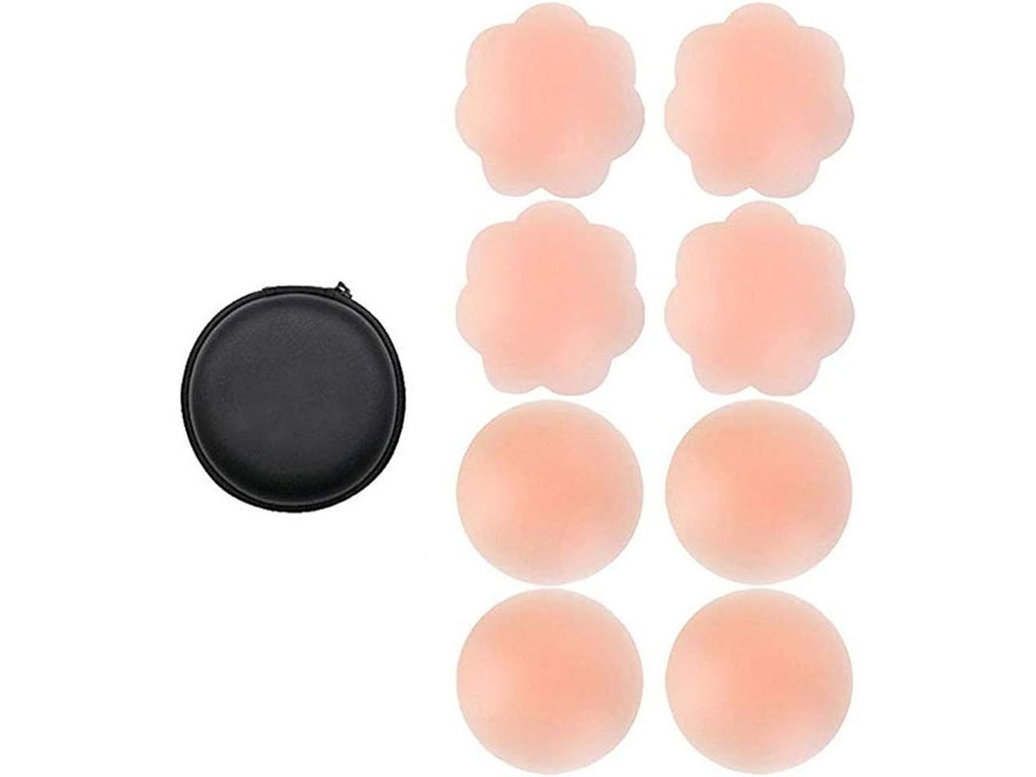 4 Pares Tapa Pezones De Silicona Invisible Autoadhesiva Reutilizable Para Mujer