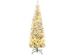 Árvore De Natal Estreita De 210 Cm Com Luzes Led Bicolor, 11 Modos De Iluminação, 687 Galhos, Verde.