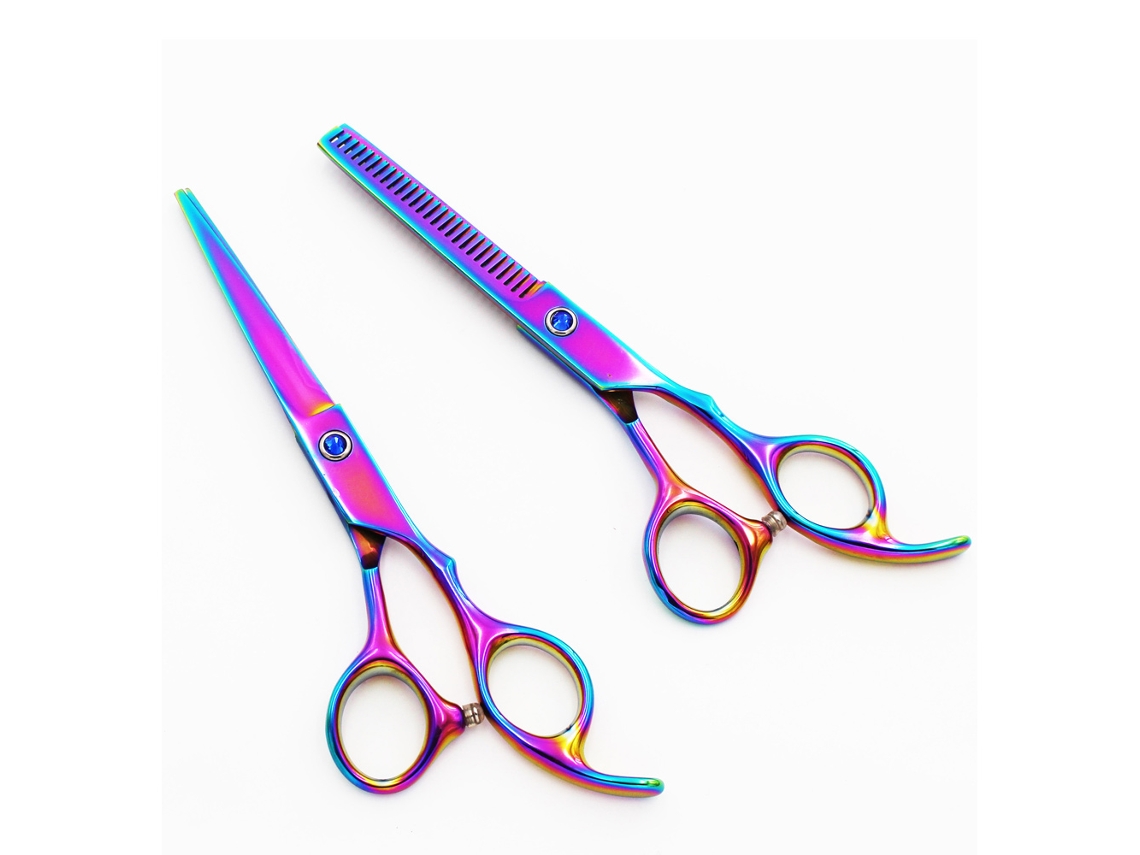 Tesoura De Corte De Cabelo De Barbeiro De 6,0 Polegadas E Tesoura De Desbaste Para Brilvibera
