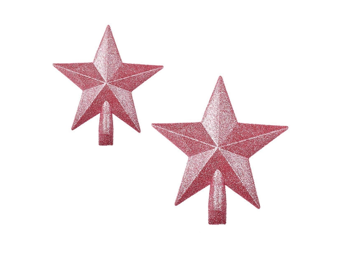 Enfeites De Árvore De Natal Em Formato De Estrela Rosa Para Decoração Festiva Olysi Shop (pacote Com 2)