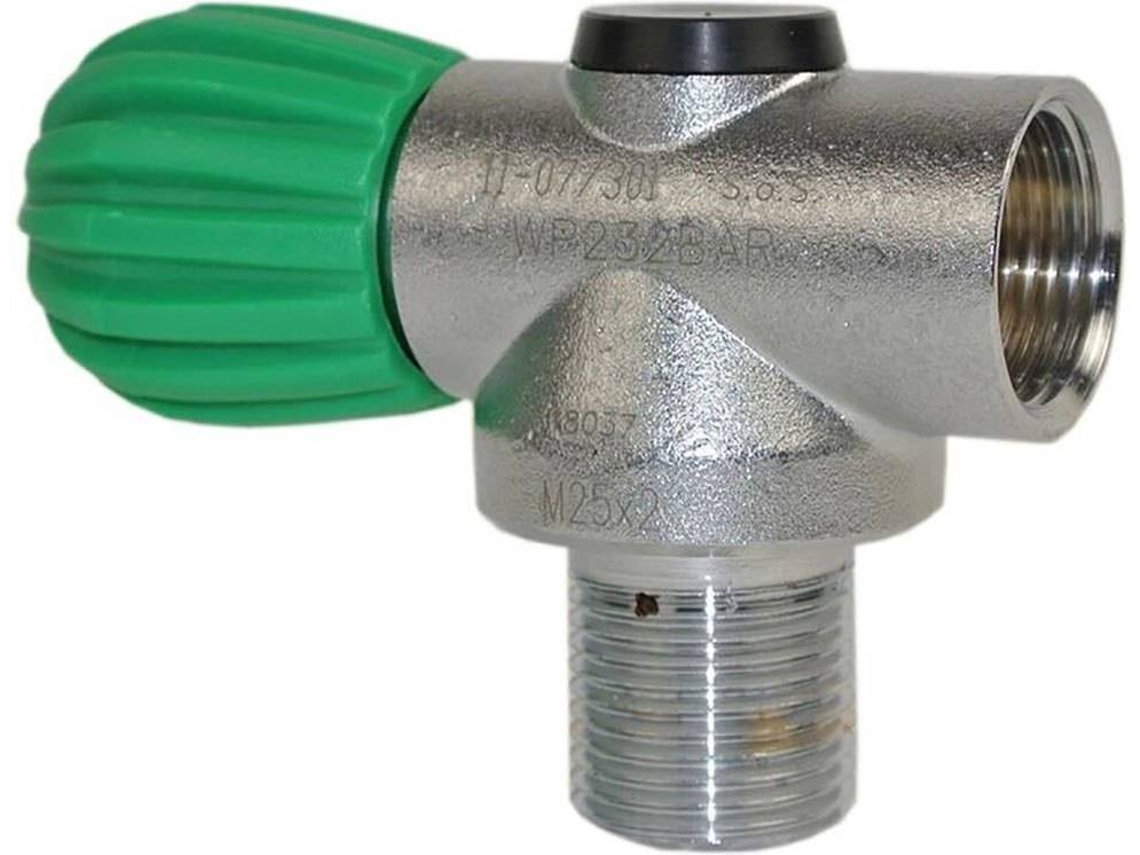 Torneira Para Garrafas de Mergulho METALSUB Ccr In Line Nitrox Valve M25 Din