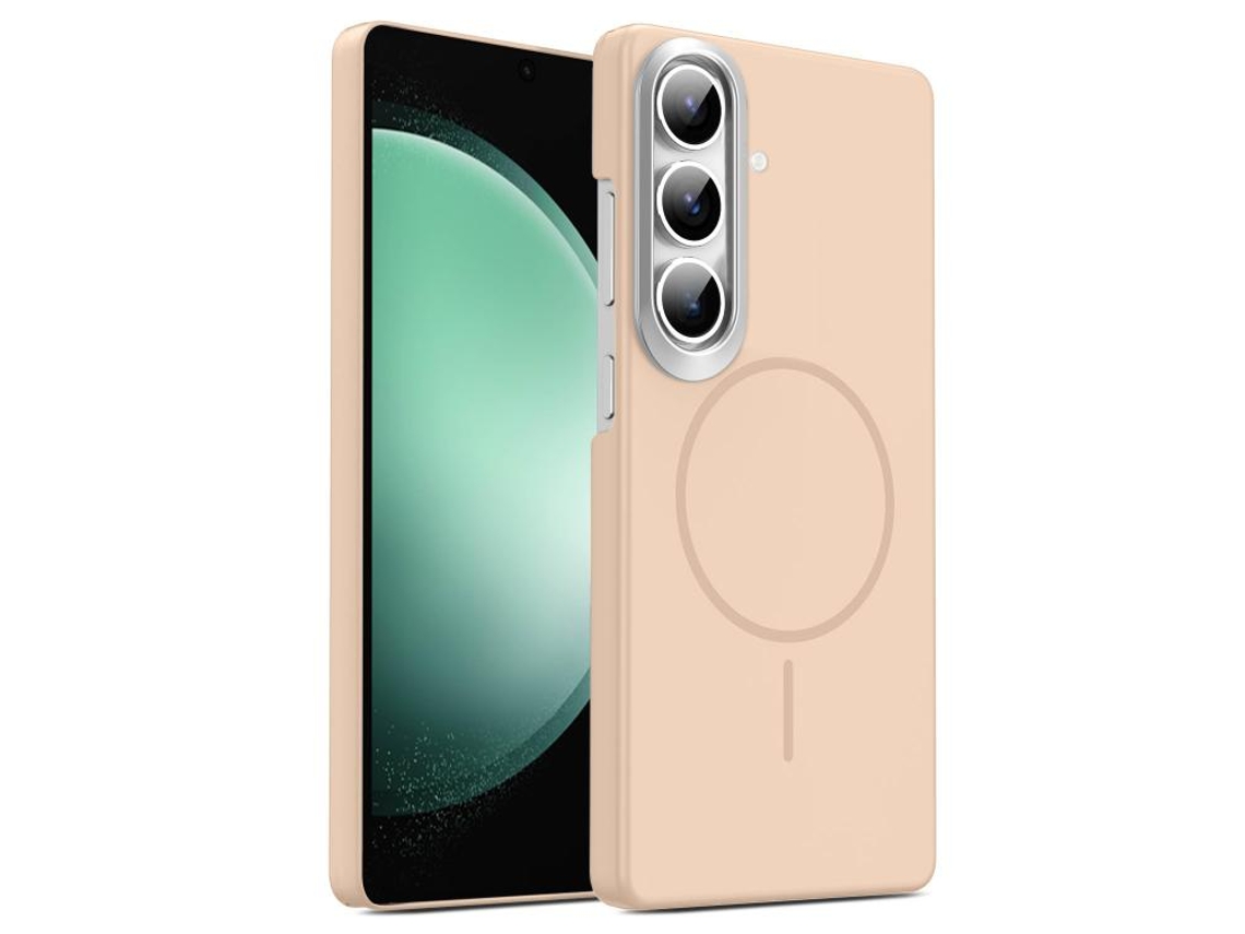 Capa Para Samsung Galaxy S23 Fe 5g Fina Circular Magsafe À Prova De Choque Dourada Em Policarbonato Ouro Deserto