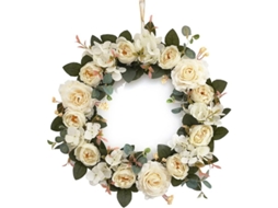 Guirnalda De Rosas Artificiales Para Puerta Frente Casa Decoración Interior Exterior Navidad Pascua