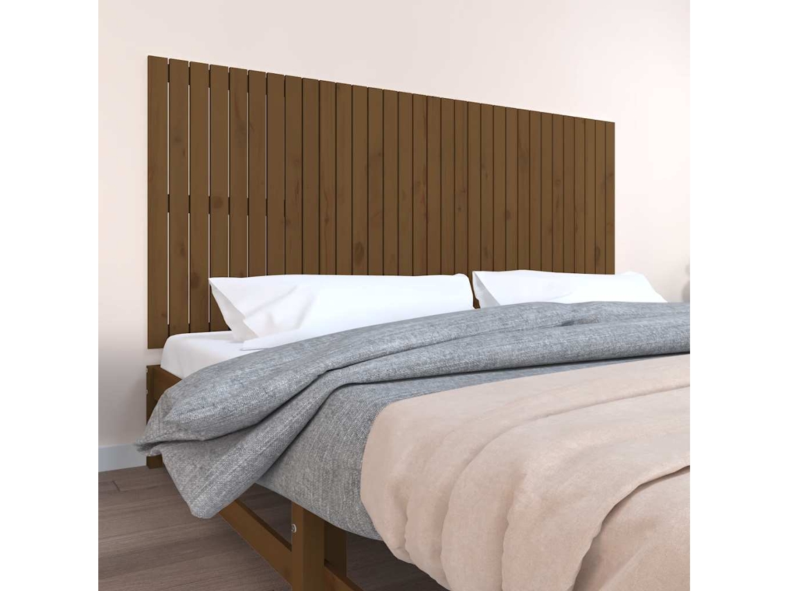 Vidaxl Cabeceira de Parede 204x3x90 Cm Pinho Maciço Castanho mel