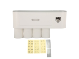 Porta escovas de dentes com dispenser de creme dental, 4 xícaras, instalação sem perfuração | S/MARCA