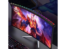 Versão Curva: Barra de luz para monitor curva/reta, captura RGB dinâmica, ajuste de brilho contínuo, luminária de mesa ajustável.