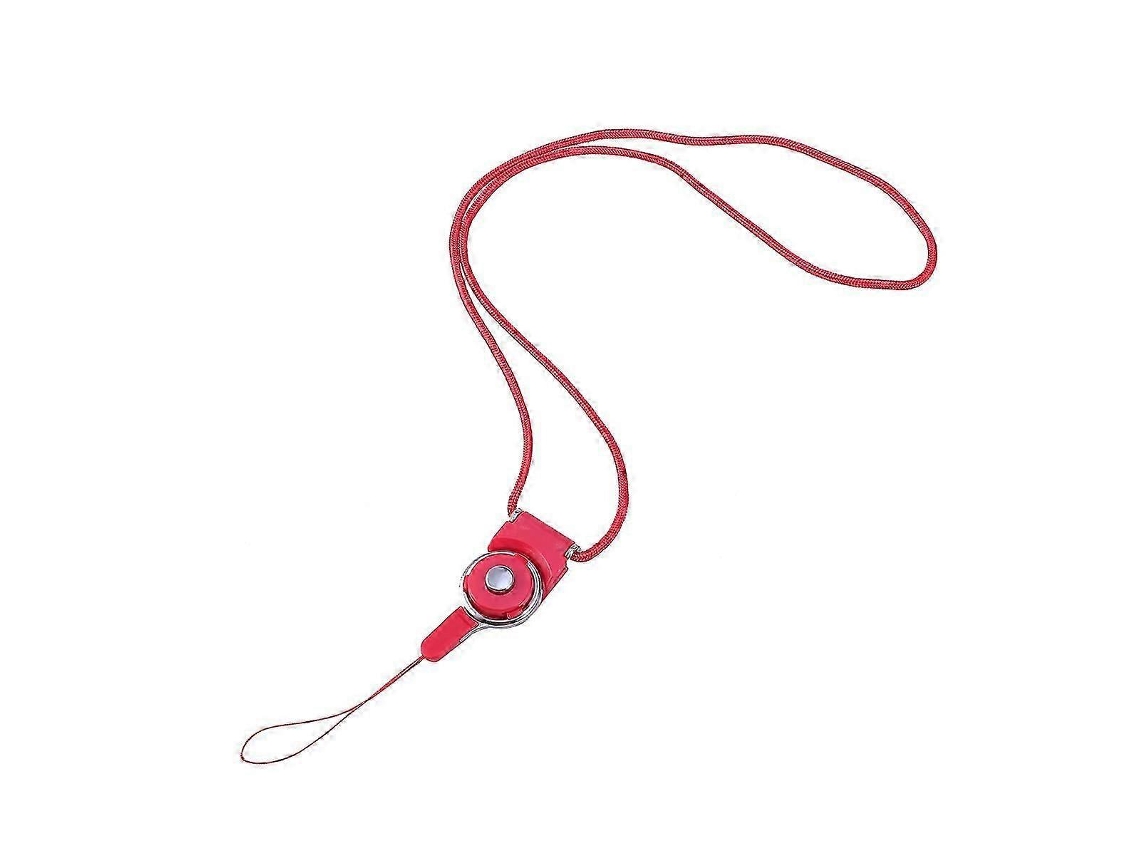 Chaveiro Longo Com Fivela Giratória Removível De Dupla Utilização E Capa Para Celular (vermelho)