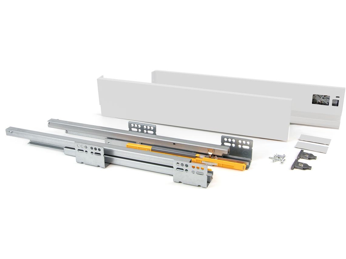 Gaveta exterior Concept 30kg altura 138mm EMUCA profundidade 450mm Aço Pintado branco