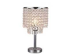 Lâmpada De Mesa, Vidro Cristal, Design Elegante, Marfim, Branco, Prata