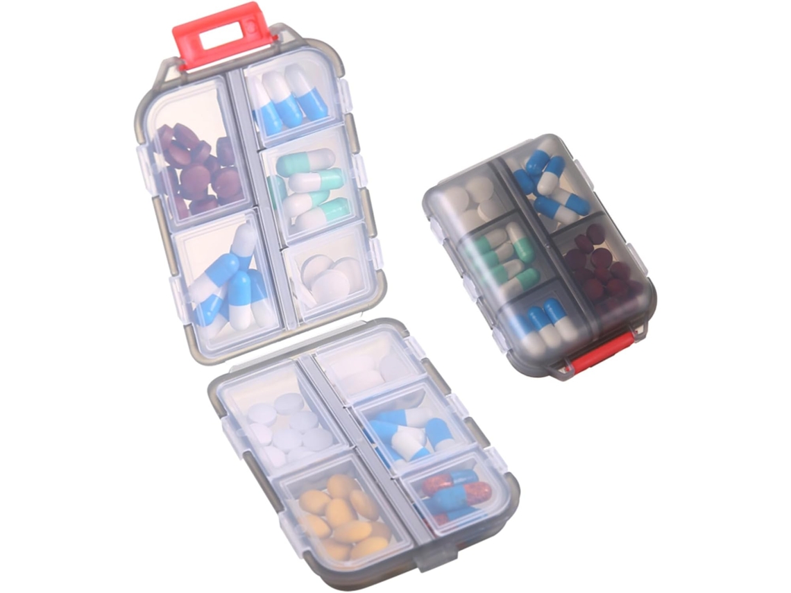 Organizador De Comprimidos Para Viagem(1 Unidade), Estojo Para Comprimidos Com 10 Compartimentos, Caixa De Comprimidos Compacta E Portátil