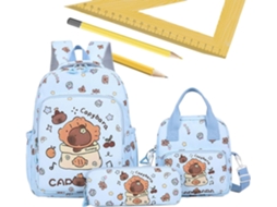 Mochila Capivara Para Meninas, Estojo Capivara | Conjunto De Lancheira Fofo Para Adolescentes, Estud Gokoco