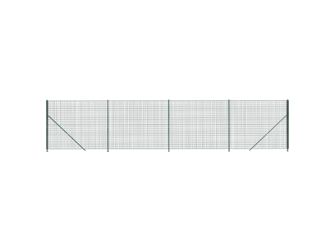 Cerca de Malha de Arame com Flange 1.6X10 M Verde VIDAXL