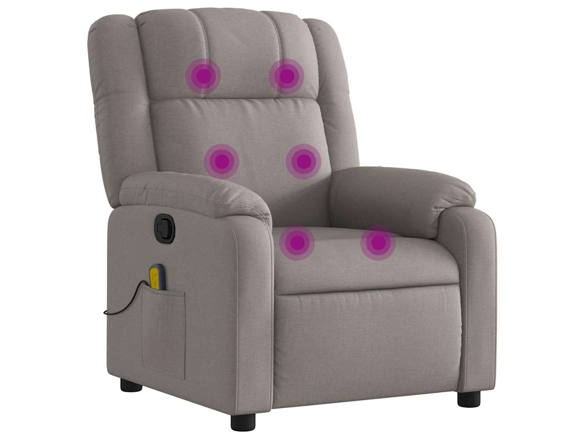 Massage Recliner Chair, Massage Recliner Chairs Vidaxl Cinzento-acastanhado Tecido