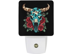 Rose Bull Luminária Noturna Com Design De Caveira E Led Twilight Sensor