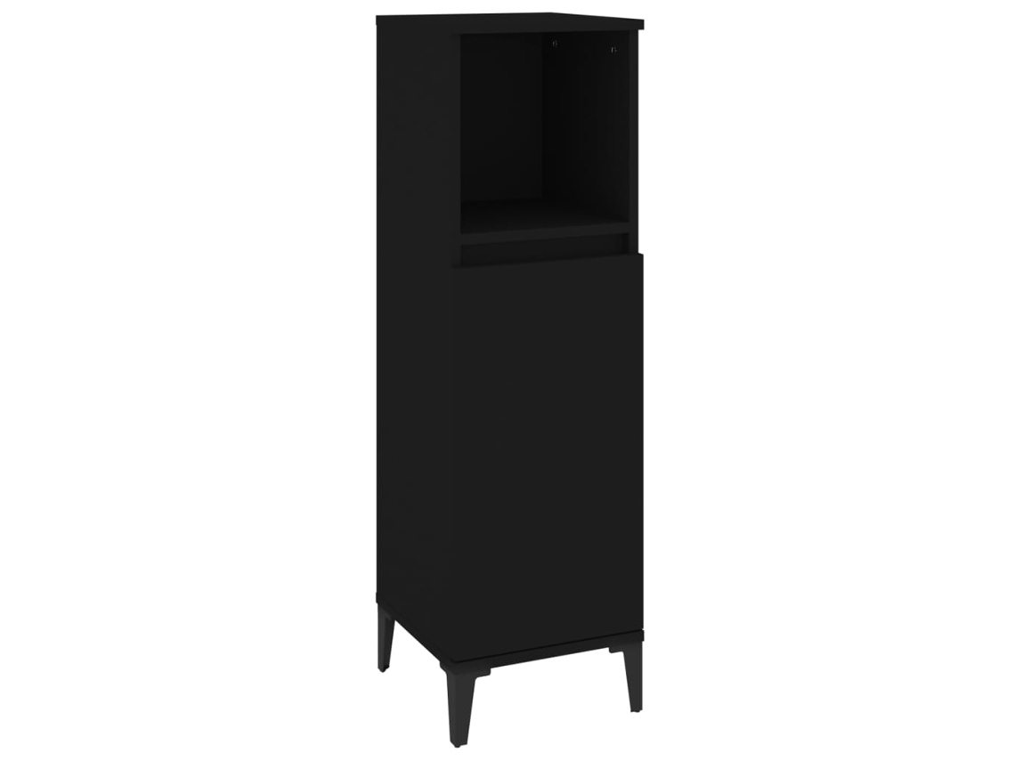 Bathroom Cabinet, Bathroom Cabinets Vidaxl Preto Madeira Processada (n/a)