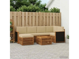 Vidaxl Conjunto De Sofás Para Exterior 6 Unid. Natural