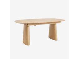 Sklum Mesa De Jantar Oval Extensível Em Mdf E Folha De Freixo Nuveta Mdf - Folheado A Freixo Madeira Natural