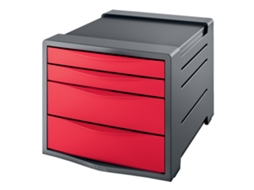 Arquivador ESSELTE Europost Vivida 4 Gavetas 245 x 365 x 285 mm Cinzento e Vermelho (Cinzento e Vermelho)