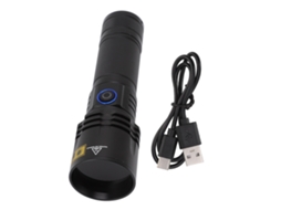 Lanterna preta recarregável Yncm2026 de 365 nm e 20 W com USB para detecção de manchas de urina de animais de estimação e ensaios não destrutivos.