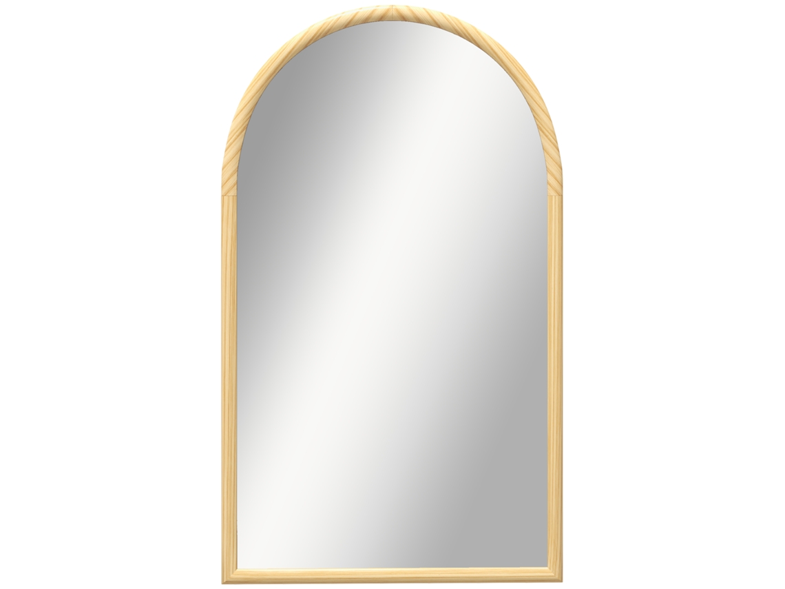 Espelho Arco de Parede 110x65cm Moldura de Madeira Natural para Sala,quarto,entrada BTFORUS