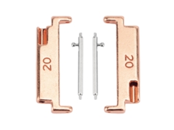 Adaptador de Pulseira de Relógio de Metal 20 para 22mm, Dourado Rosa