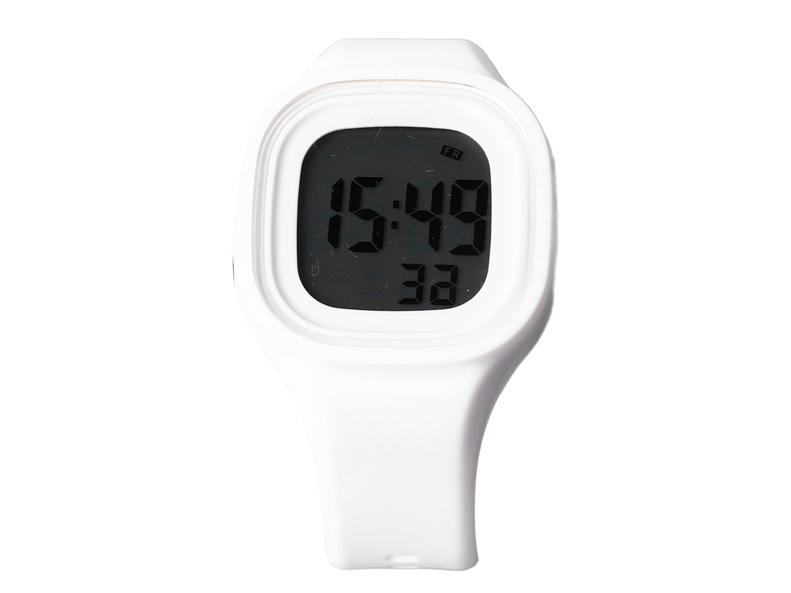 Relógio Digital de Silicone Impermeável Led Backlight com Alarme Unissex Branco