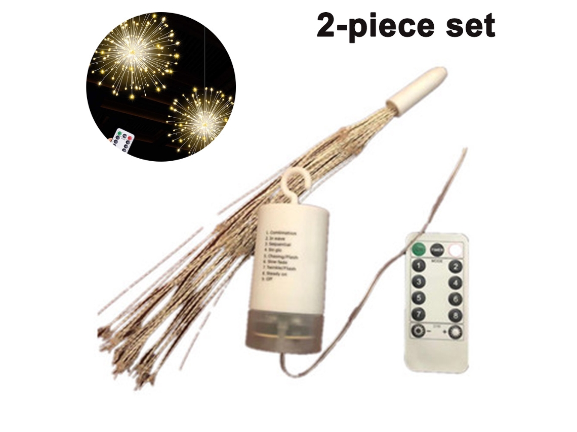Pacotes de Luzes de Fogos de Artifício 120 Led Starburst Luzes de Fio de Cobre Luzes de Fadas Operadas Por Bateria com Controle Remoto Luzes de Nat