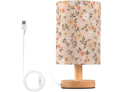 Luminária de mesa LED USB com luz noturna, decoração floral de primavera, laranja e branca, luminária de mesa infantil.